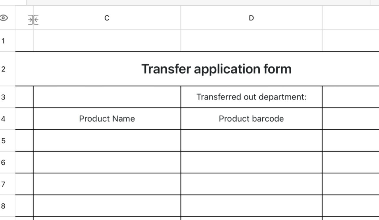 Transfer request form 1